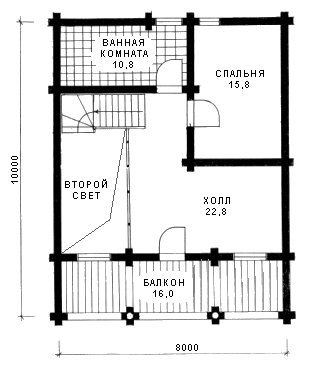 Жилой дом (План второго этажа)